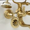 Kingston Brass KS245SB Tub Wall Mount Clawfoot Tub Faucet with Hand Shower, Brushed Brass KS245SB